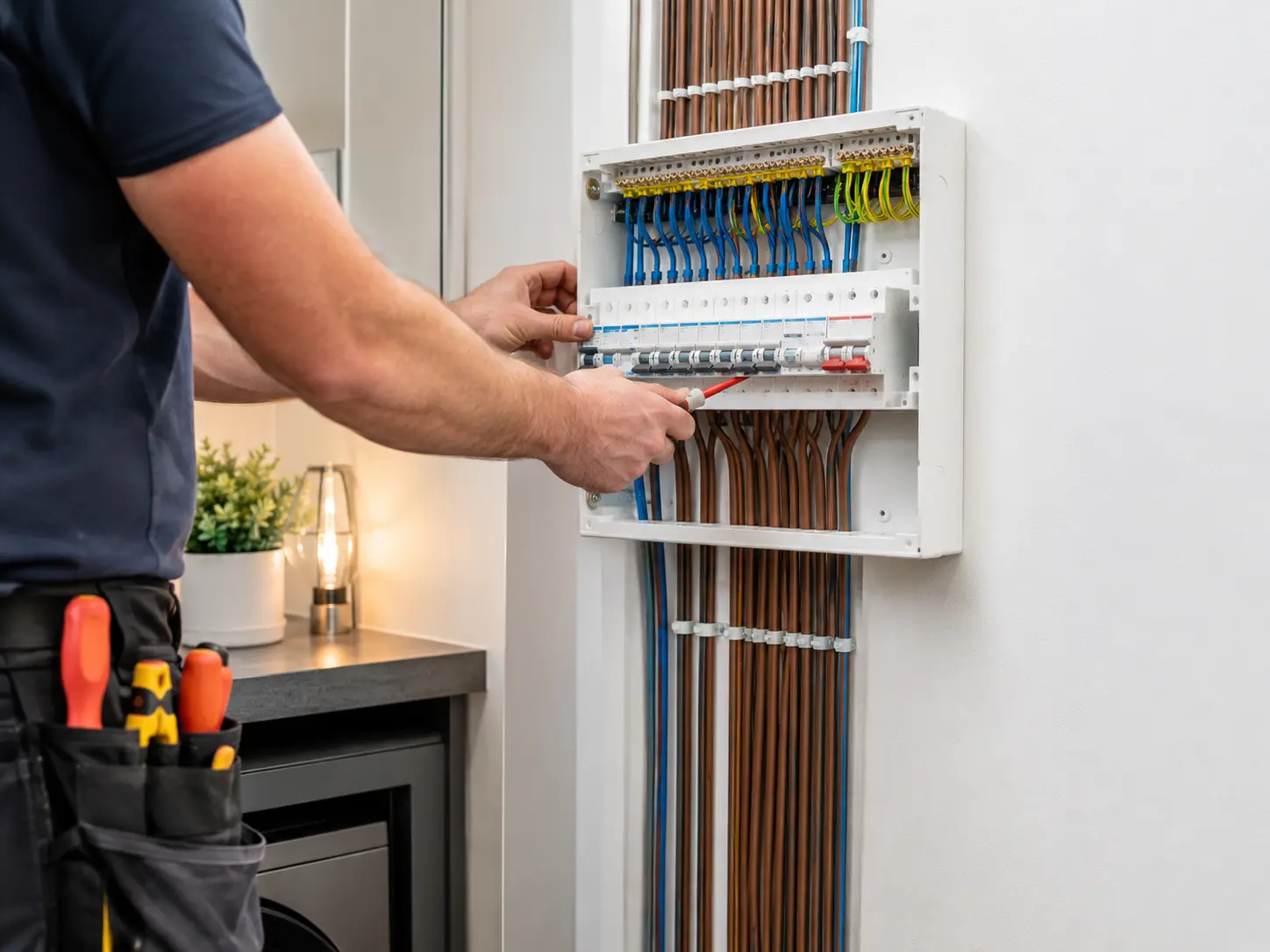 Consumer unit being wired