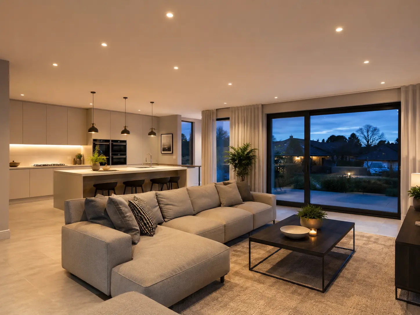 Finished interior lighting
