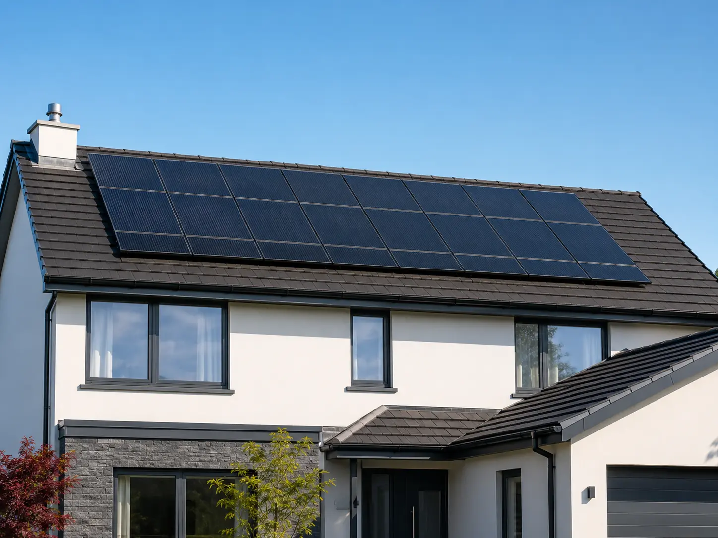 Roof-mounted solar PV panels