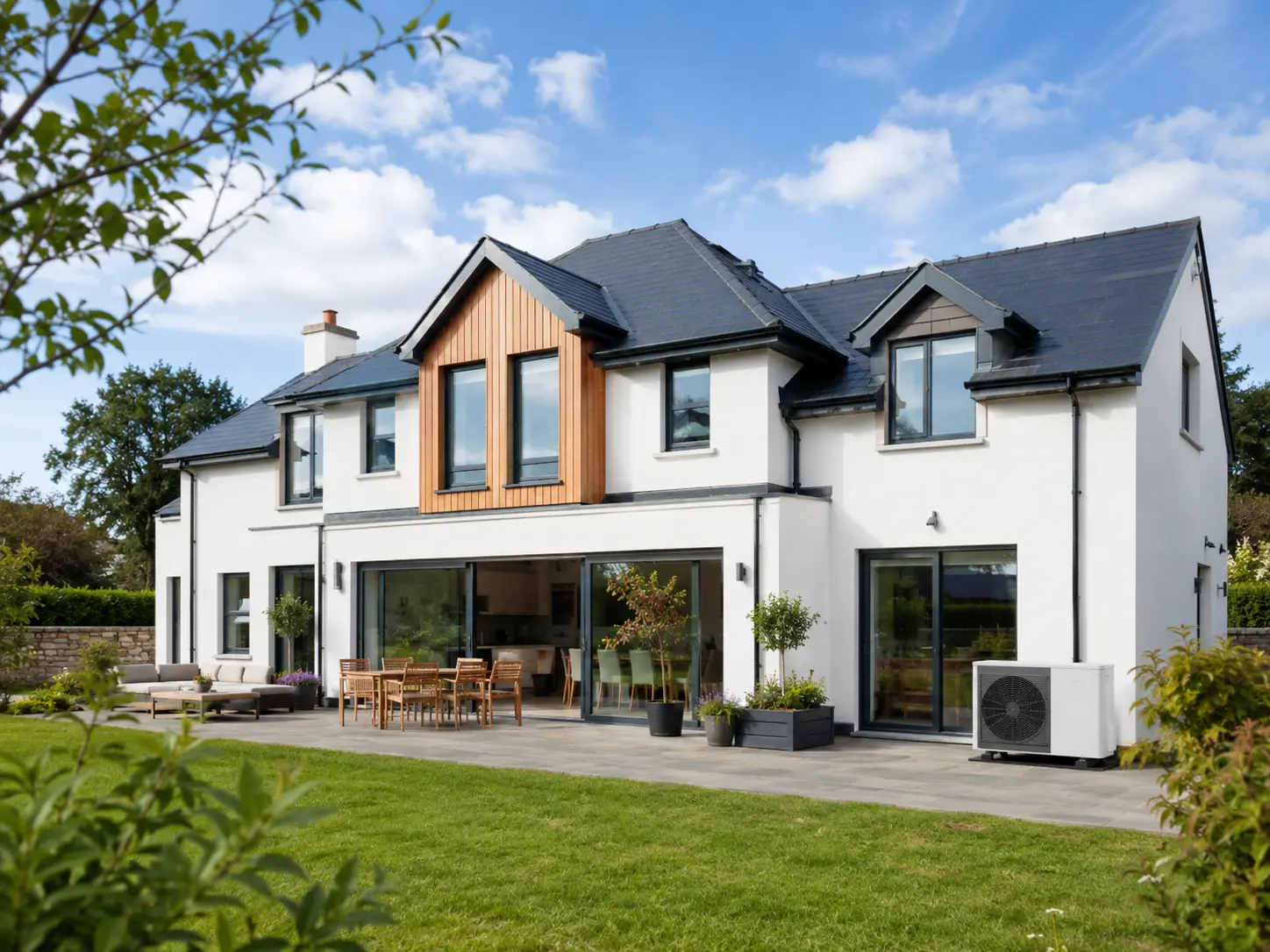 Energy-efficient home with heat pump