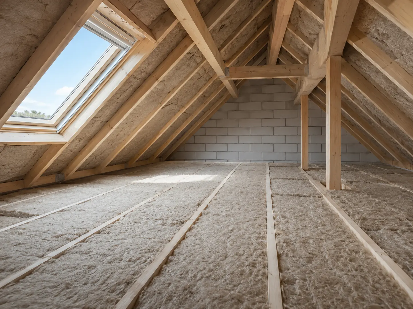Neatly insulated attic