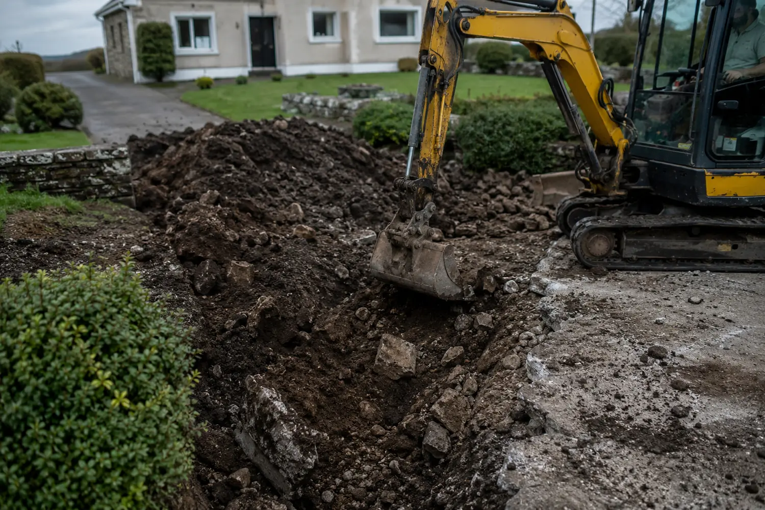 Driveway dig-out underway