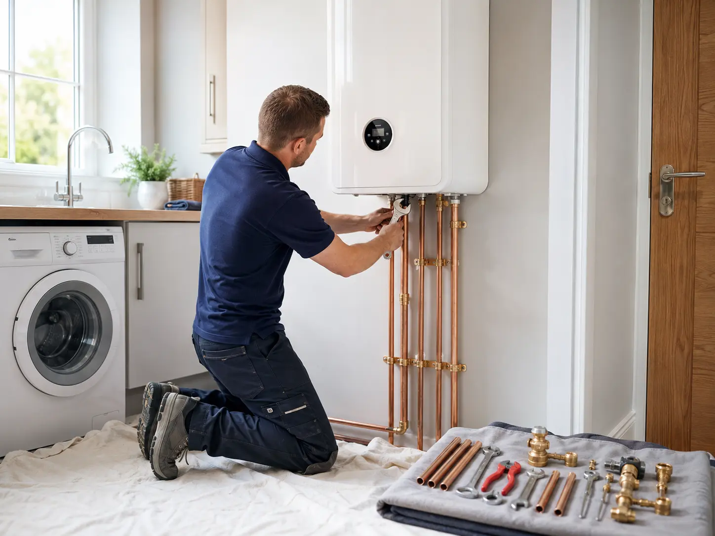 New boiler installation in progress