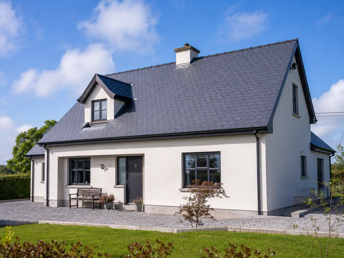 Finished slate roof