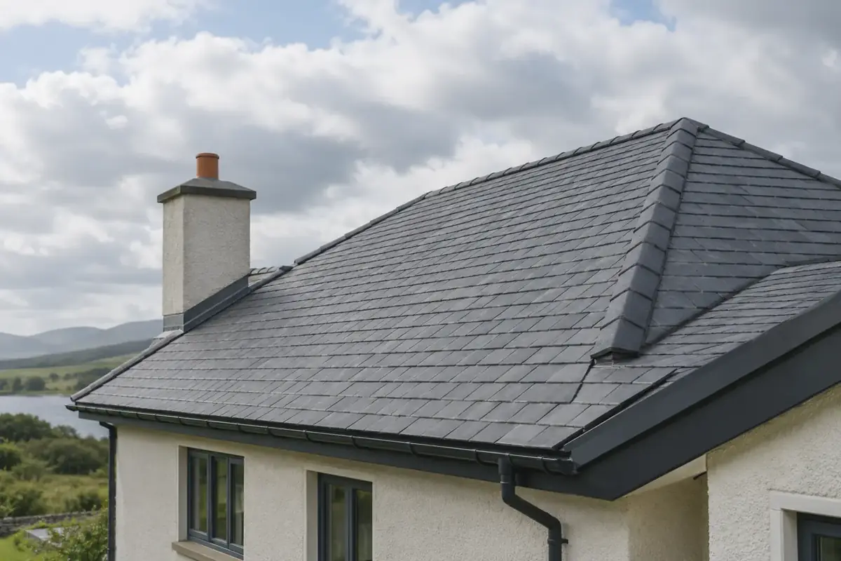Roofers work